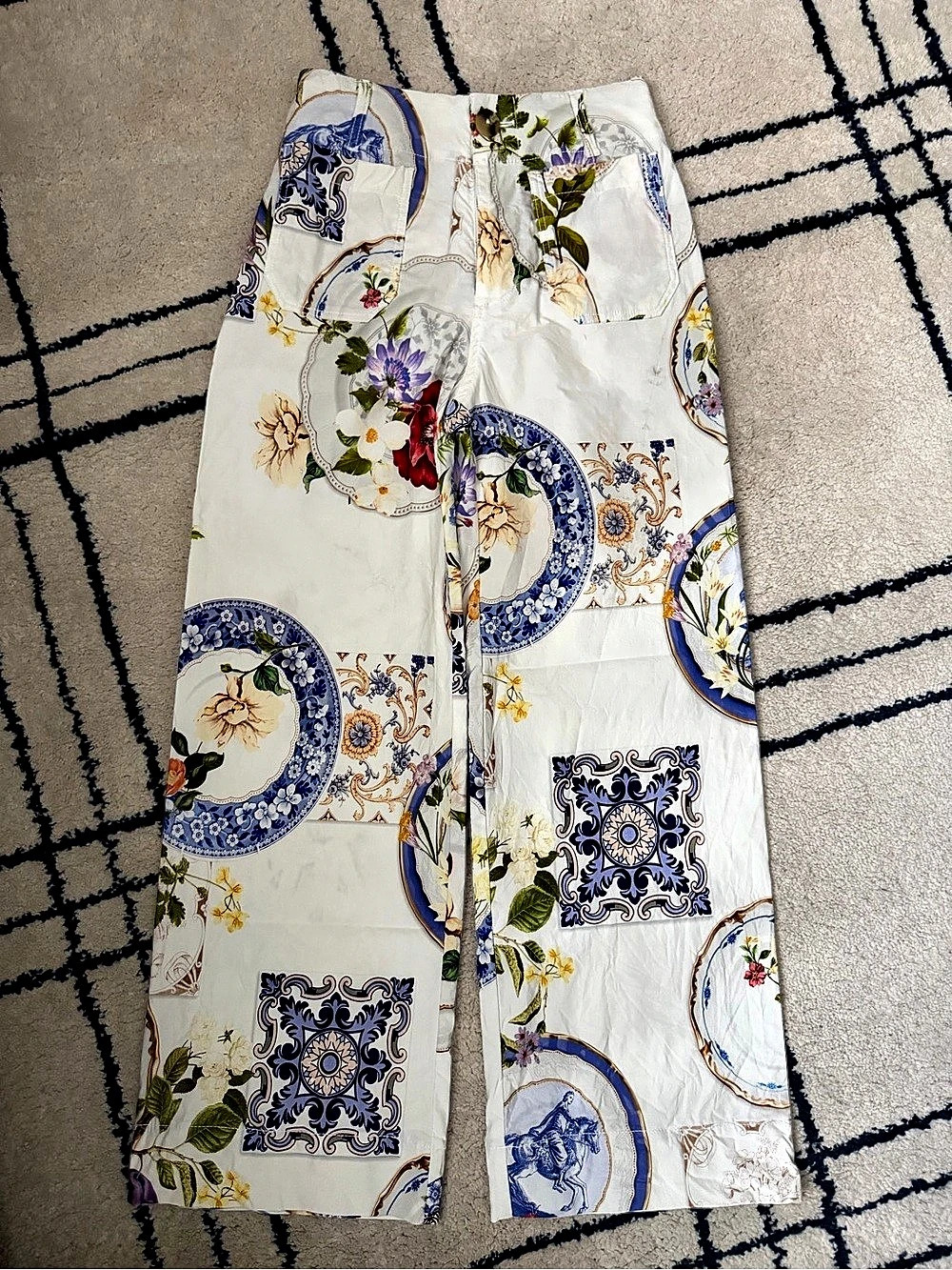 Anthropologie maeve The Colette Cropped Wide-Leg Printed Pants Floral Ankle Pant